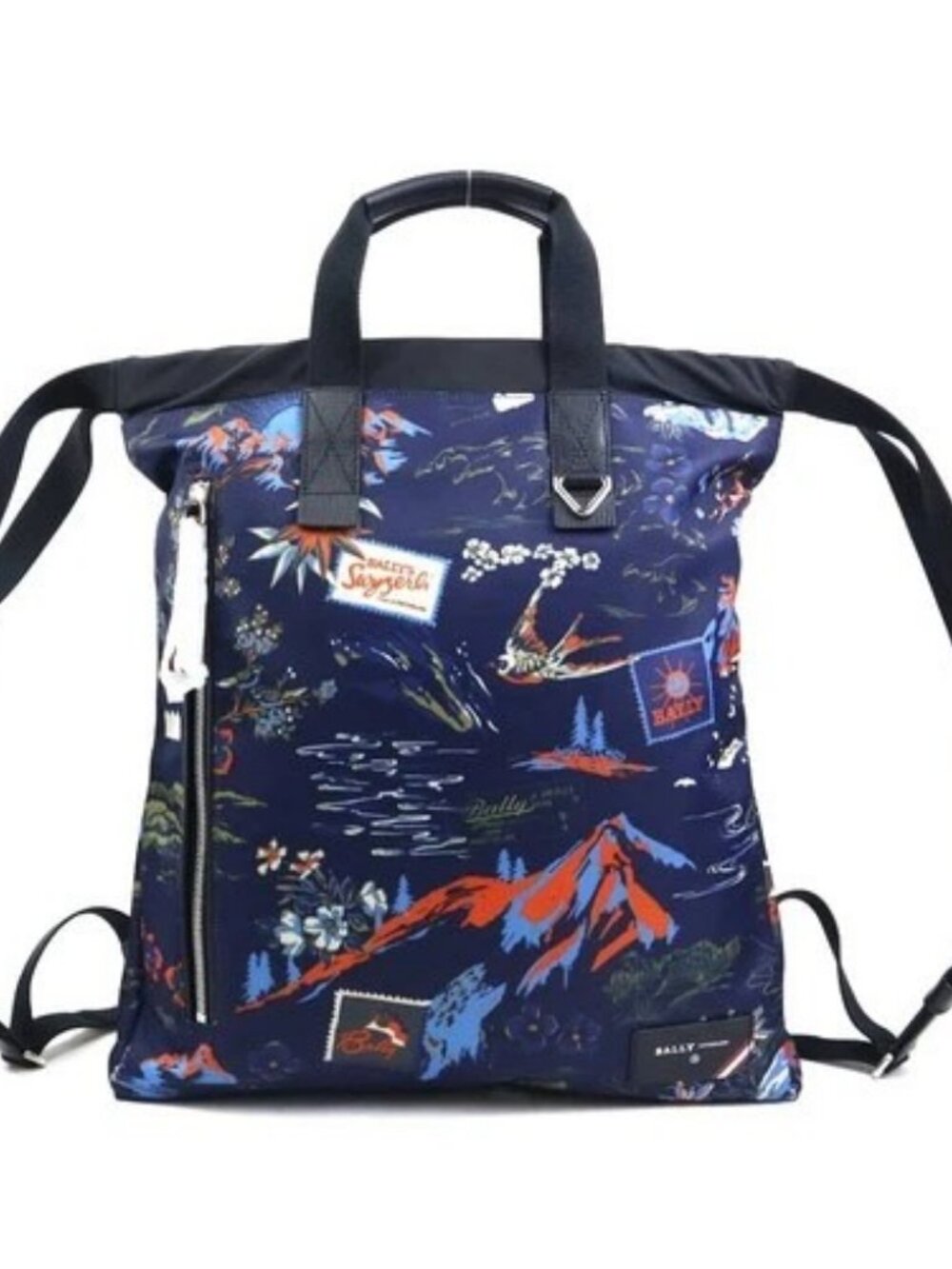 Auth BALLY Backpack Navy/Black Nylon - 56141g